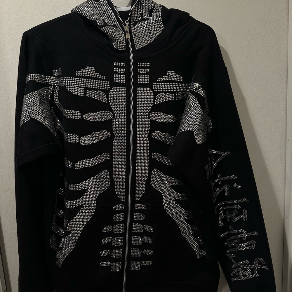 Rhinestone Skeleton Hoodie